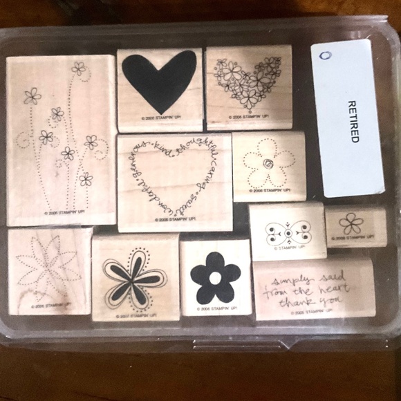 18 Rubber Mounted Wood Stamps -  3 Stampin Up Vintage sets - Picture 7 of 11